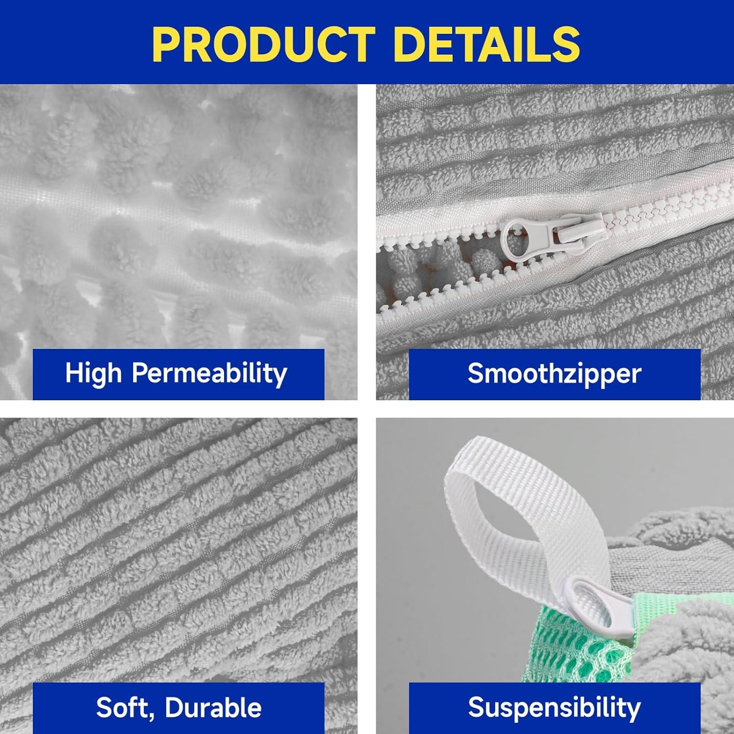 Bolsa de Lavado de Zapatos VOULLY 2 Unidades Gris 39x19 cm