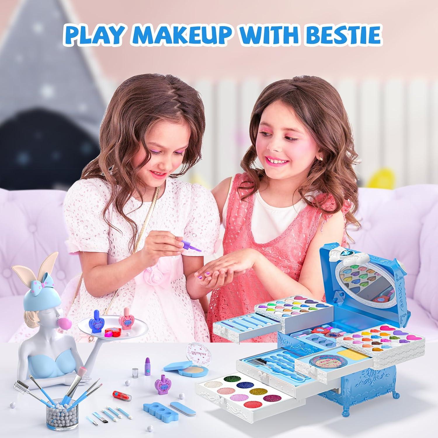 Kit de Maquillaje para Niñas GORISPI 66 Piezas Lavable Azul