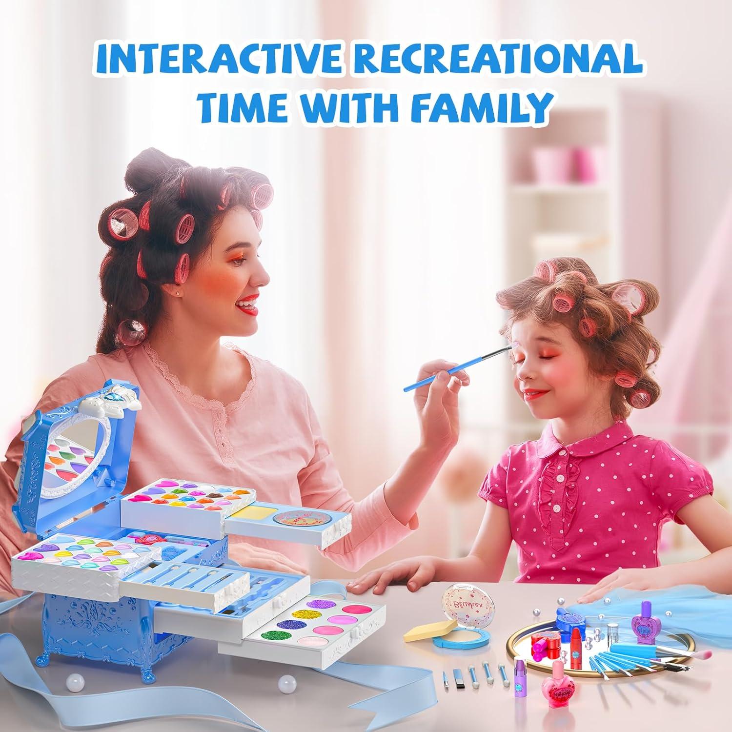 Kit de Maquillaje para Niñas GORISPI 66 Piezas Lavable Azul