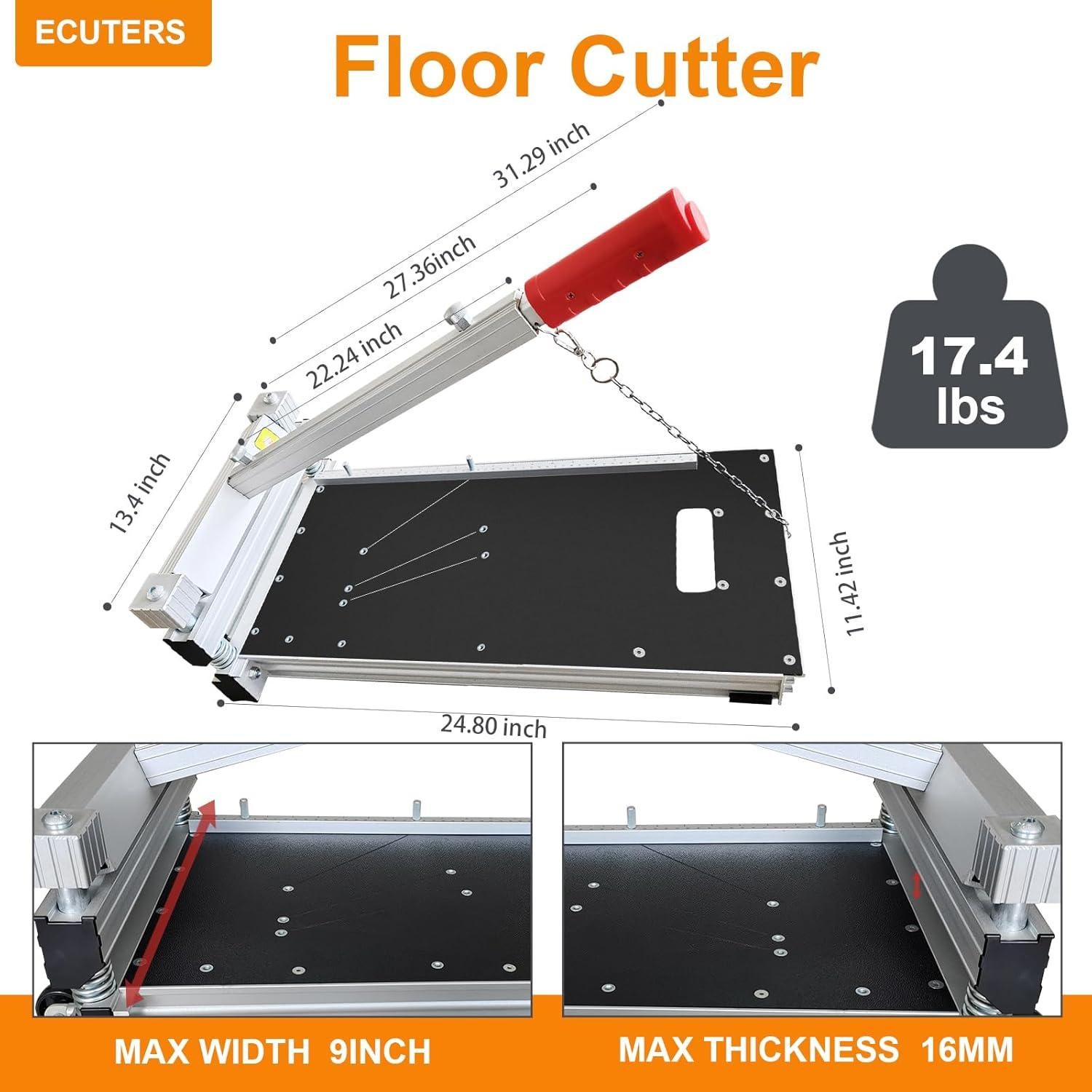 Cortadora de Suelo Laminado ECUTERS 9" - Corte Múltiple y Seguro