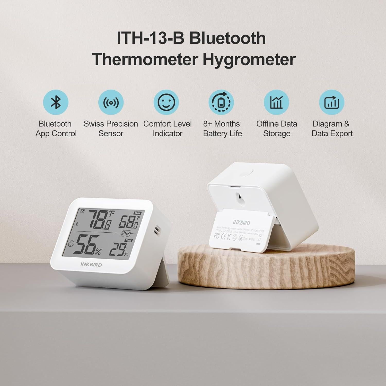 Monitor de Temperatura y Humedad INKBIRD ITH-13-B Bluetooth