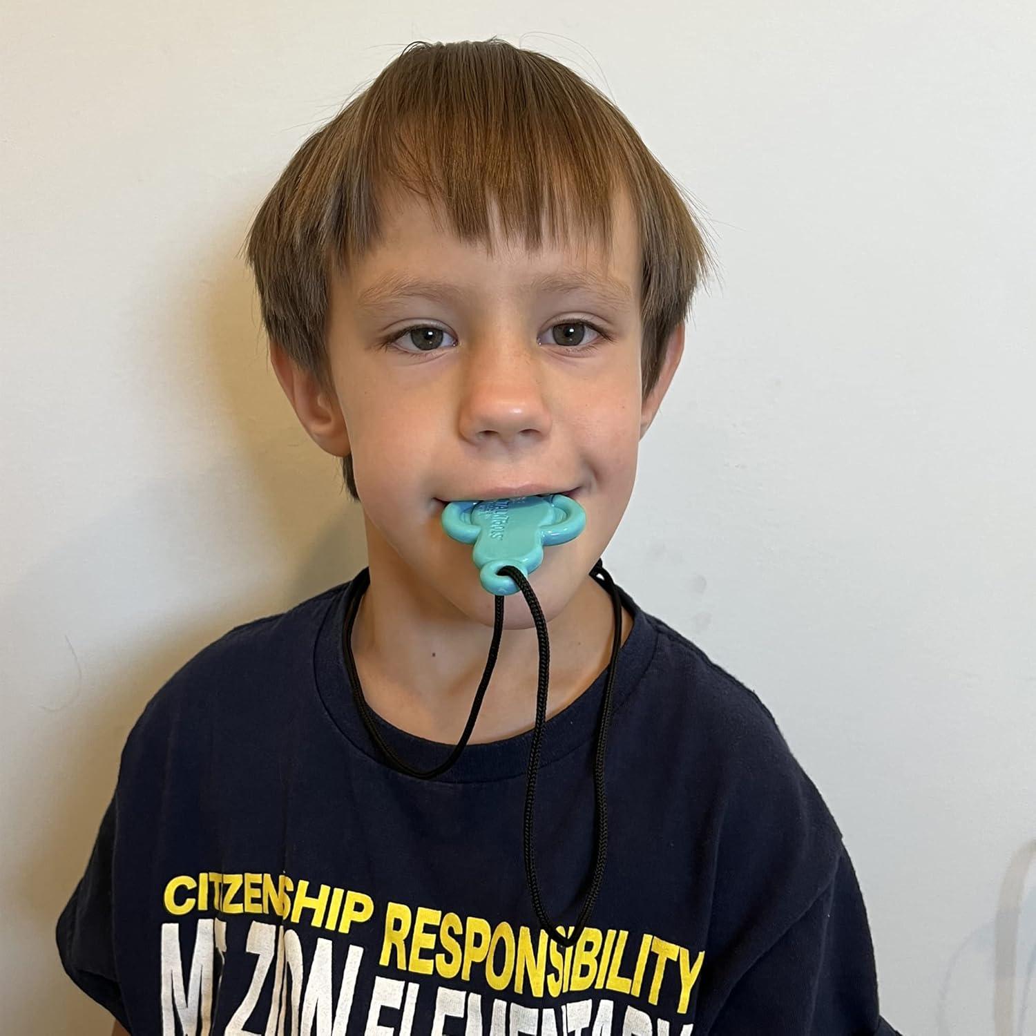 Collar Masticable Sensorial TalkTools - Alivio de Ansiedad Azul Rana