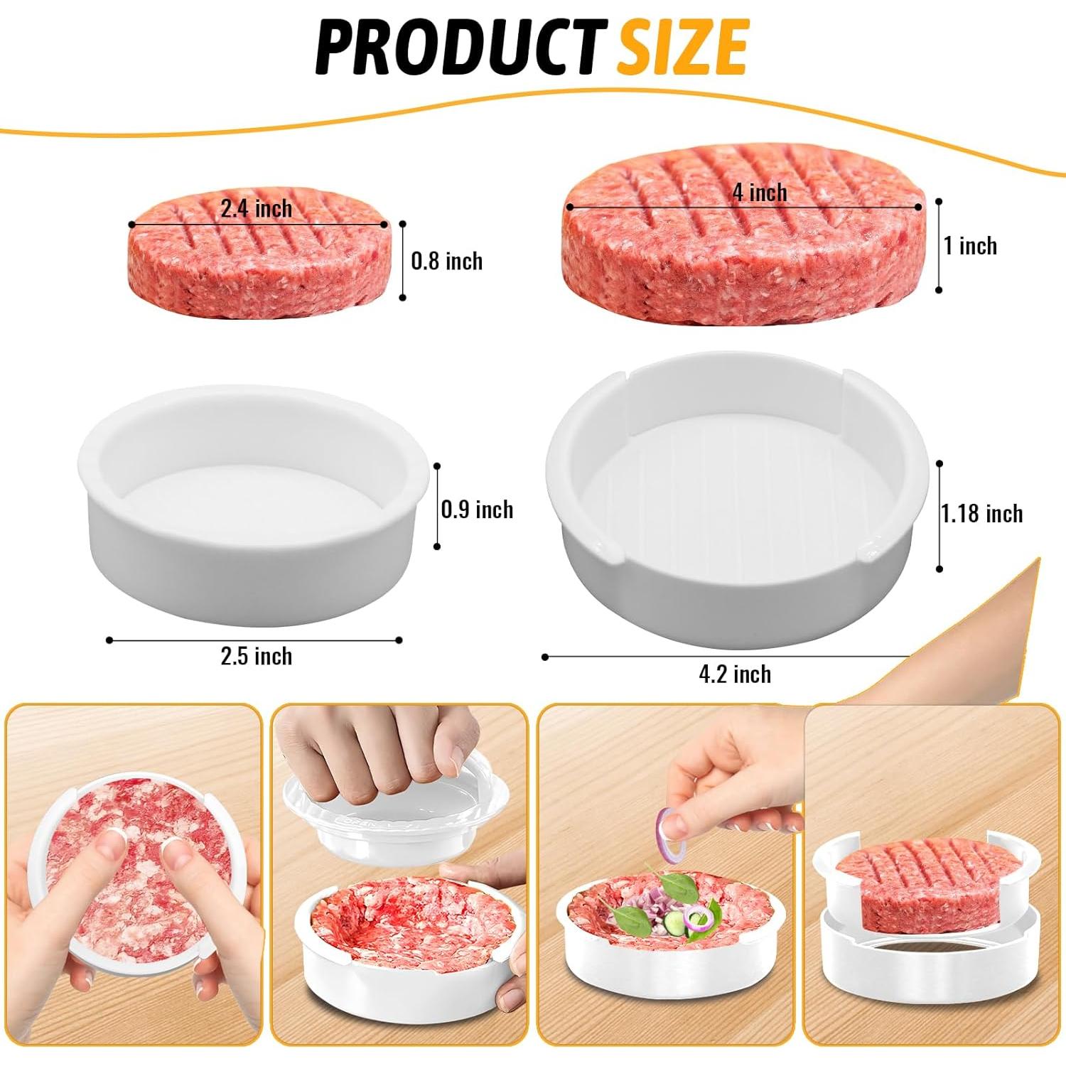 Prensa de Hamburguesa 3 en 1 Clidelan Antiadherente con 50 Papeles