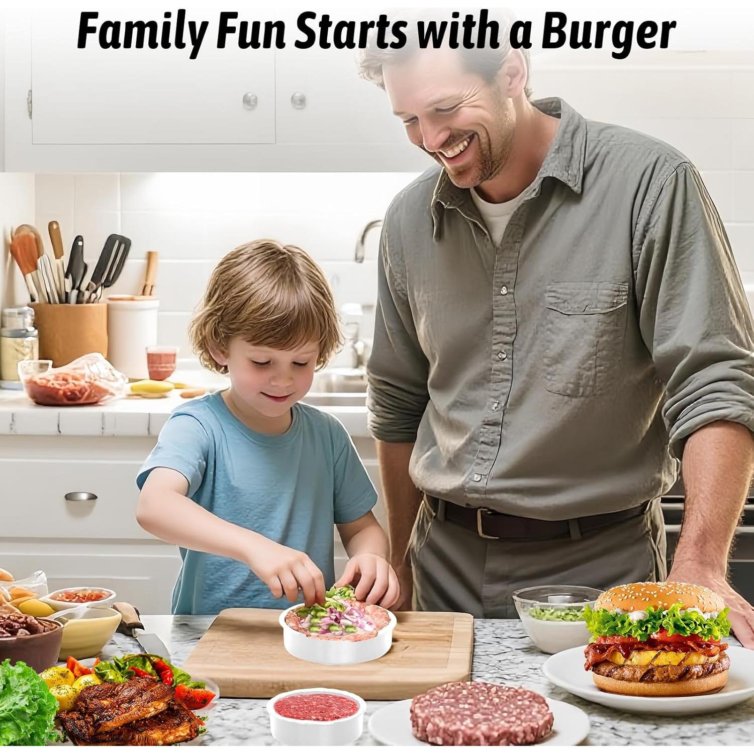 Prensa de Hamburguesa 3 en 1 Clidelan Antiadherente con 50 Papeles