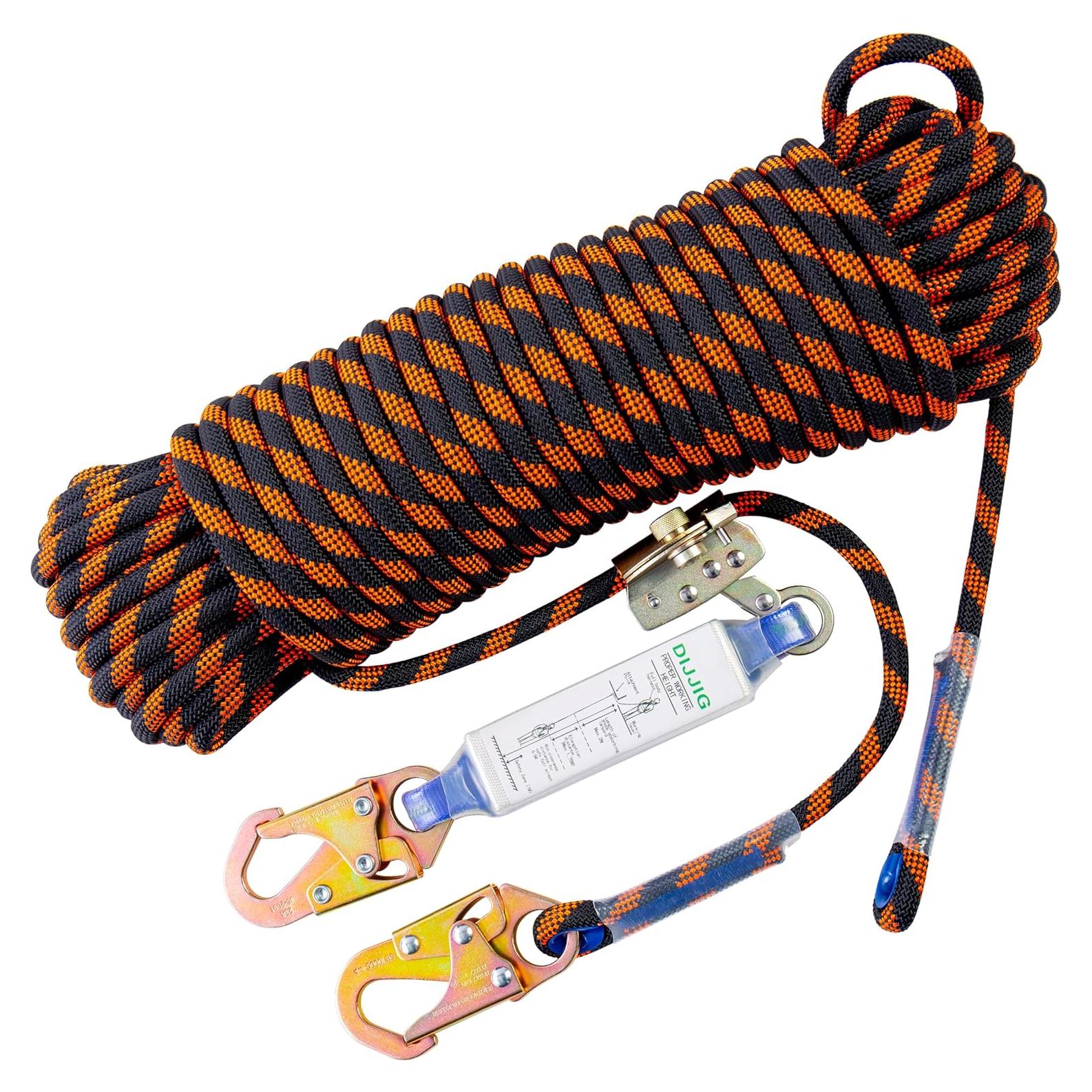 Arnés de Seguridad DIJJIG 15.24 m con Ganchos y Amortiguador