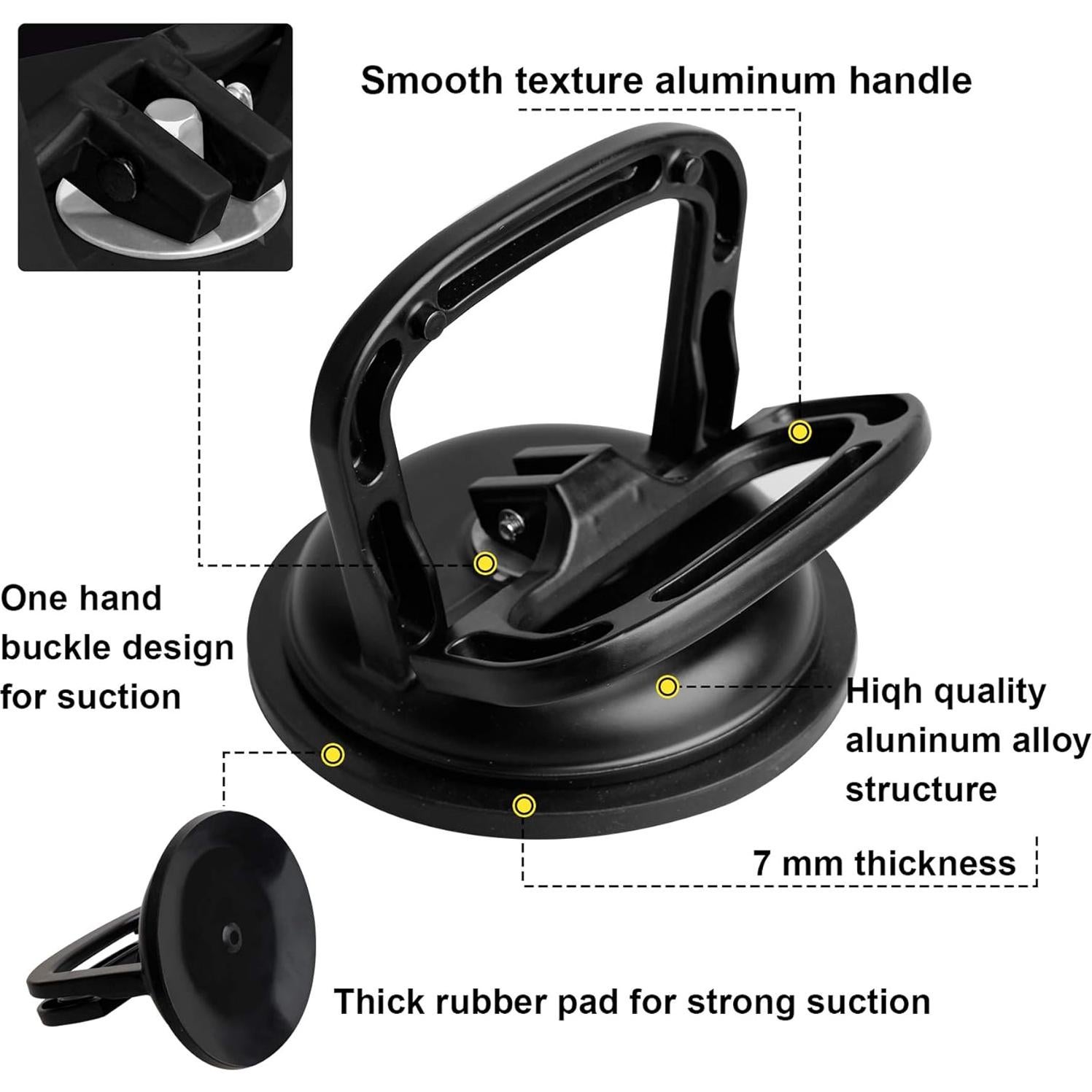 Ventosa de vidrio FCHO BDZ-02 con mango de aluminio 12.45 cm