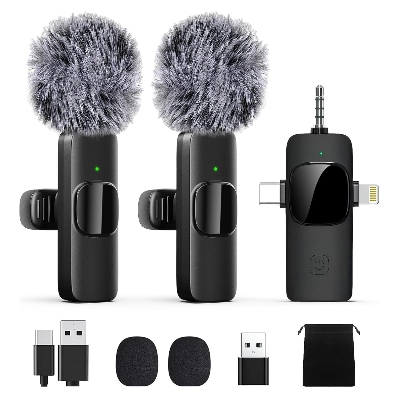 Micrófono Lavalier Inalámbrico LIZHUZHONG K9 para iPhone y iPad