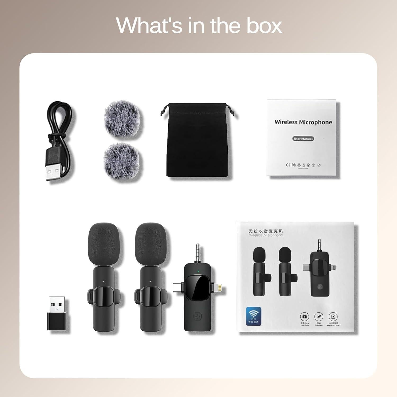 Micrófono Lavalier Inalámbrico LIZHUZHONG K9 para iPhone y iPad