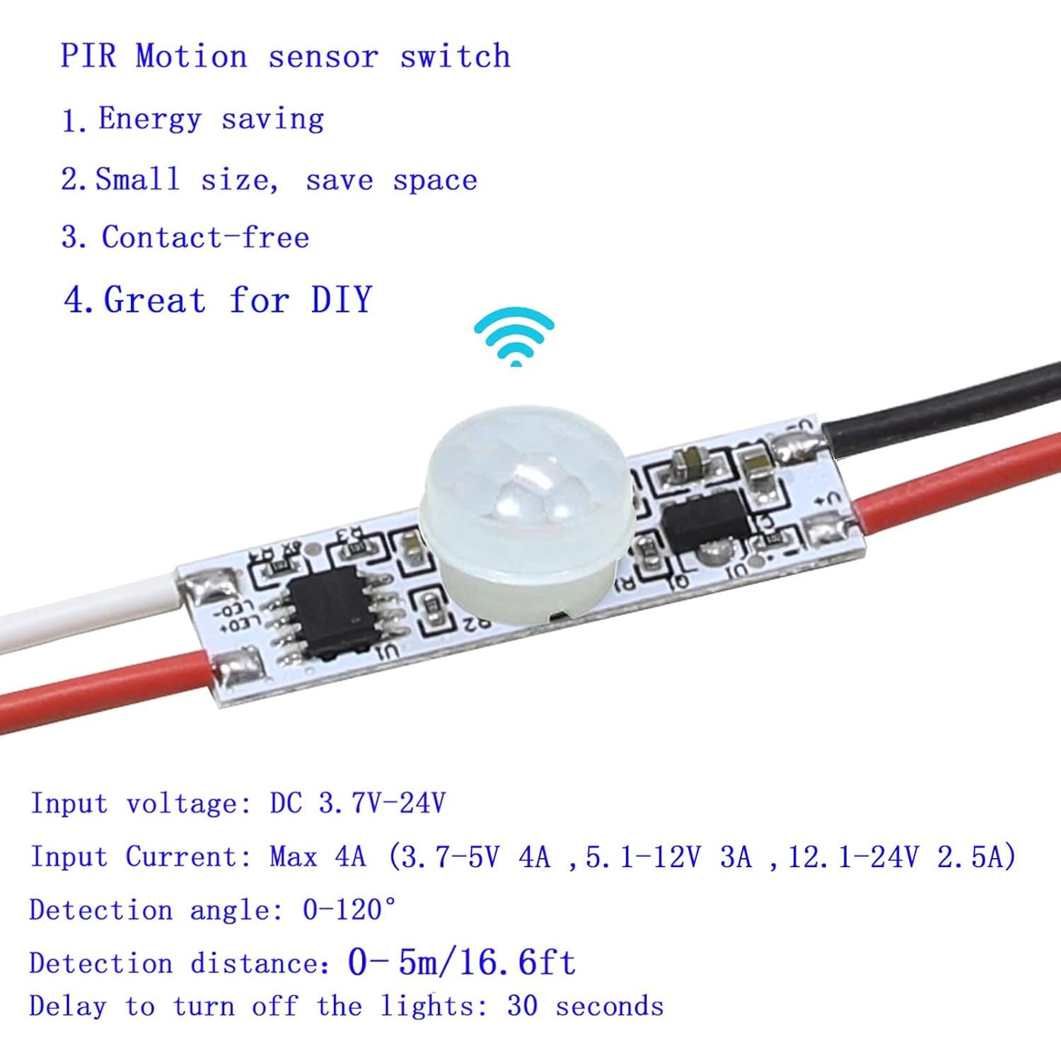 Interruptor de Movimiento PIR HCSM 3.7V-24V 4A Mini