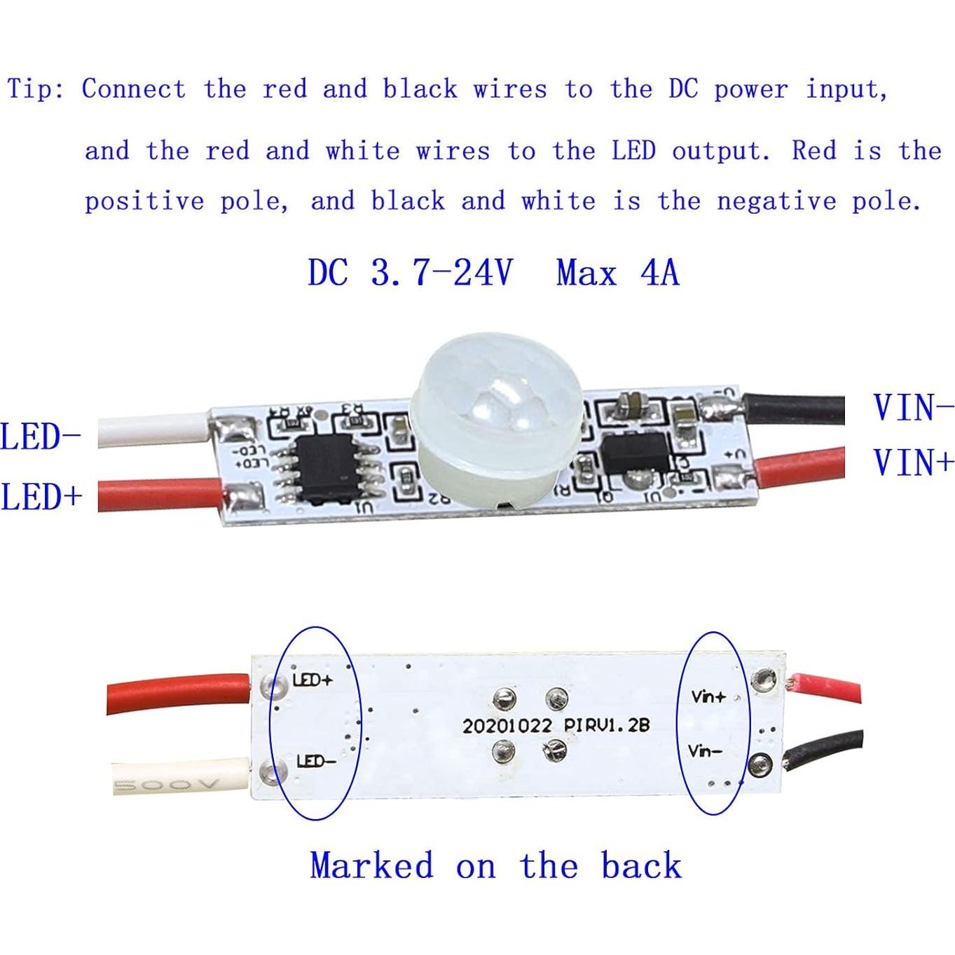 Interruptor de Movimiento PIR HCSM 3.7V-24V 4A Mini