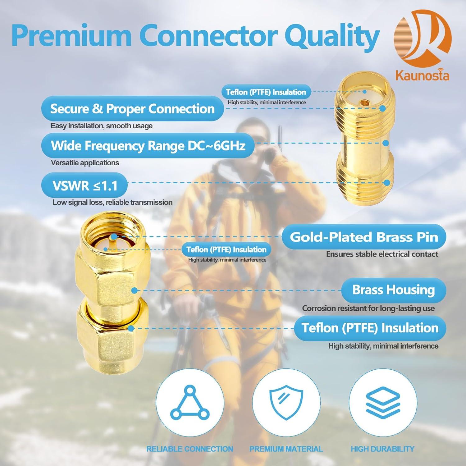 Kit de Adaptadores SMA 4PCS Kaunosta - Macho y Femenino