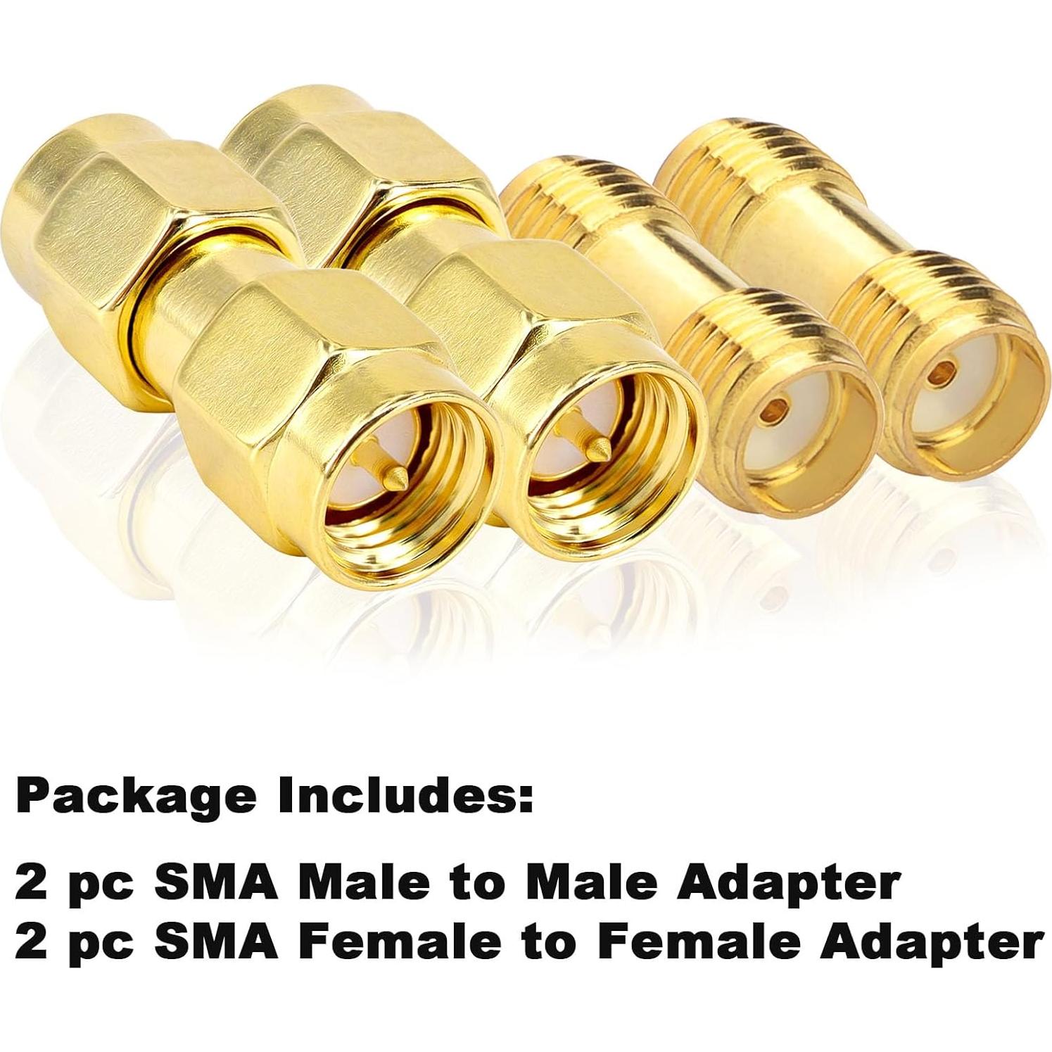 Kit de Adaptadores SMA 4PCS Kaunosta - Macho y Femenino