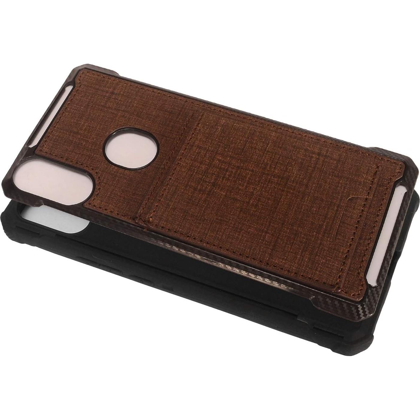 Carcasa híbrida denim CELZEN para Alcatel 3V 2019 - Marrón