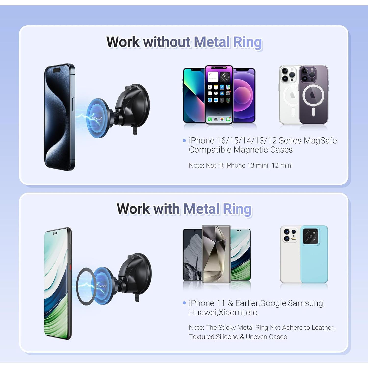 Soporte magnético para teléfono PROfezzion con ventosa 70mm