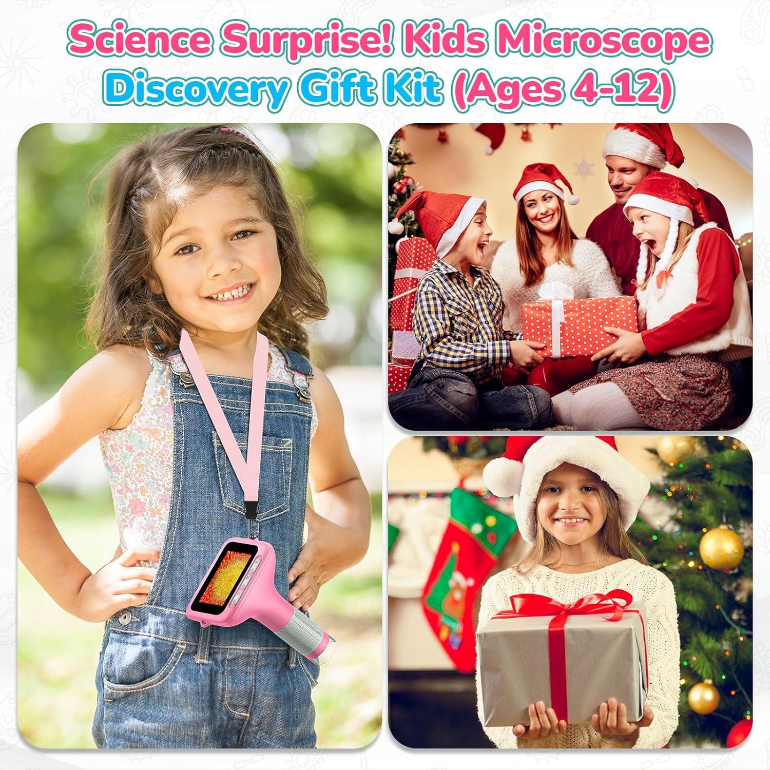 Microscopio Digital Portátil BEBANG 1000X Rosa para Niños