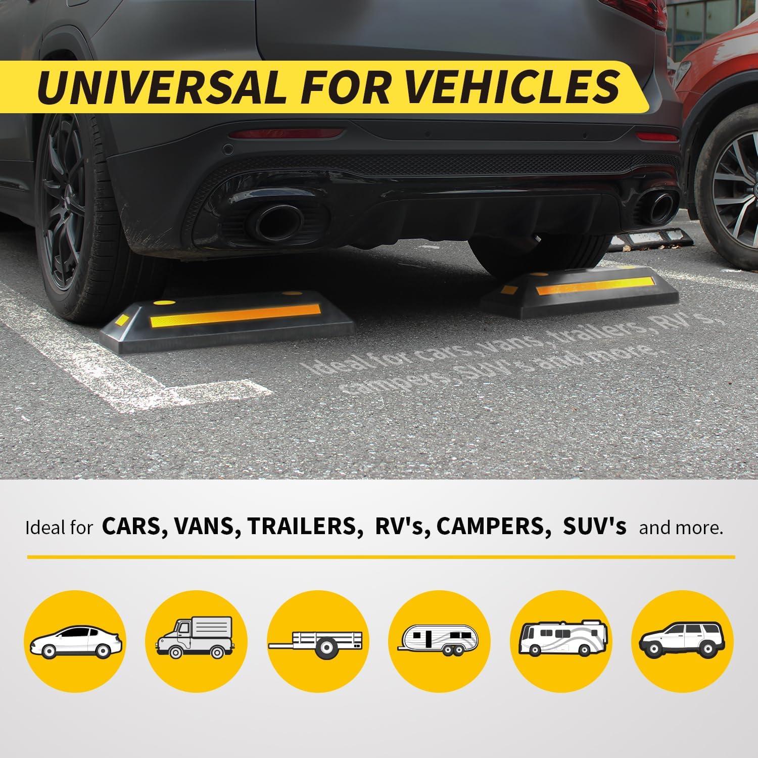 Bloques de Estacionamiento de Goma MaxxHaul 50135 con Reflectores