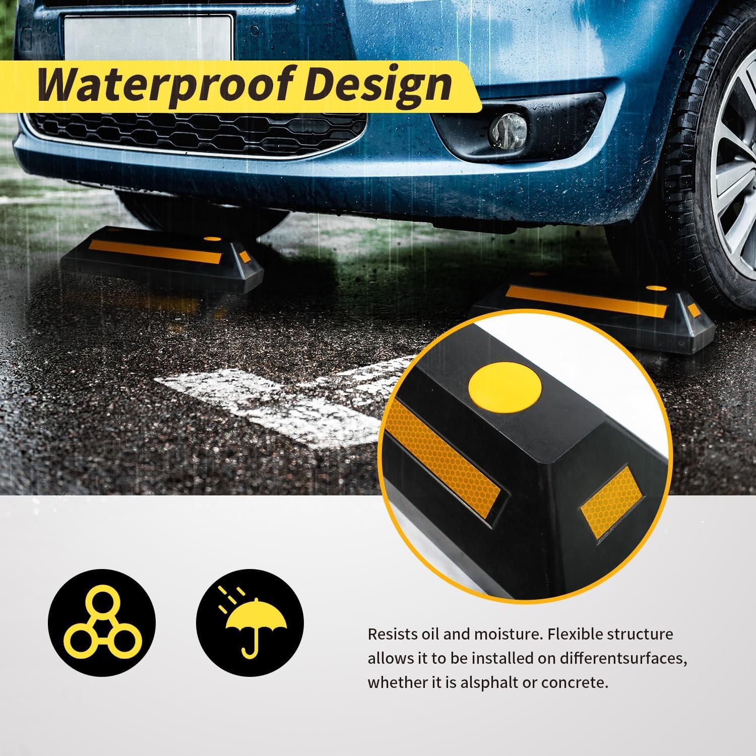 Bloques de Estacionamiento de Goma MaxxHaul 50135 con Reflectores