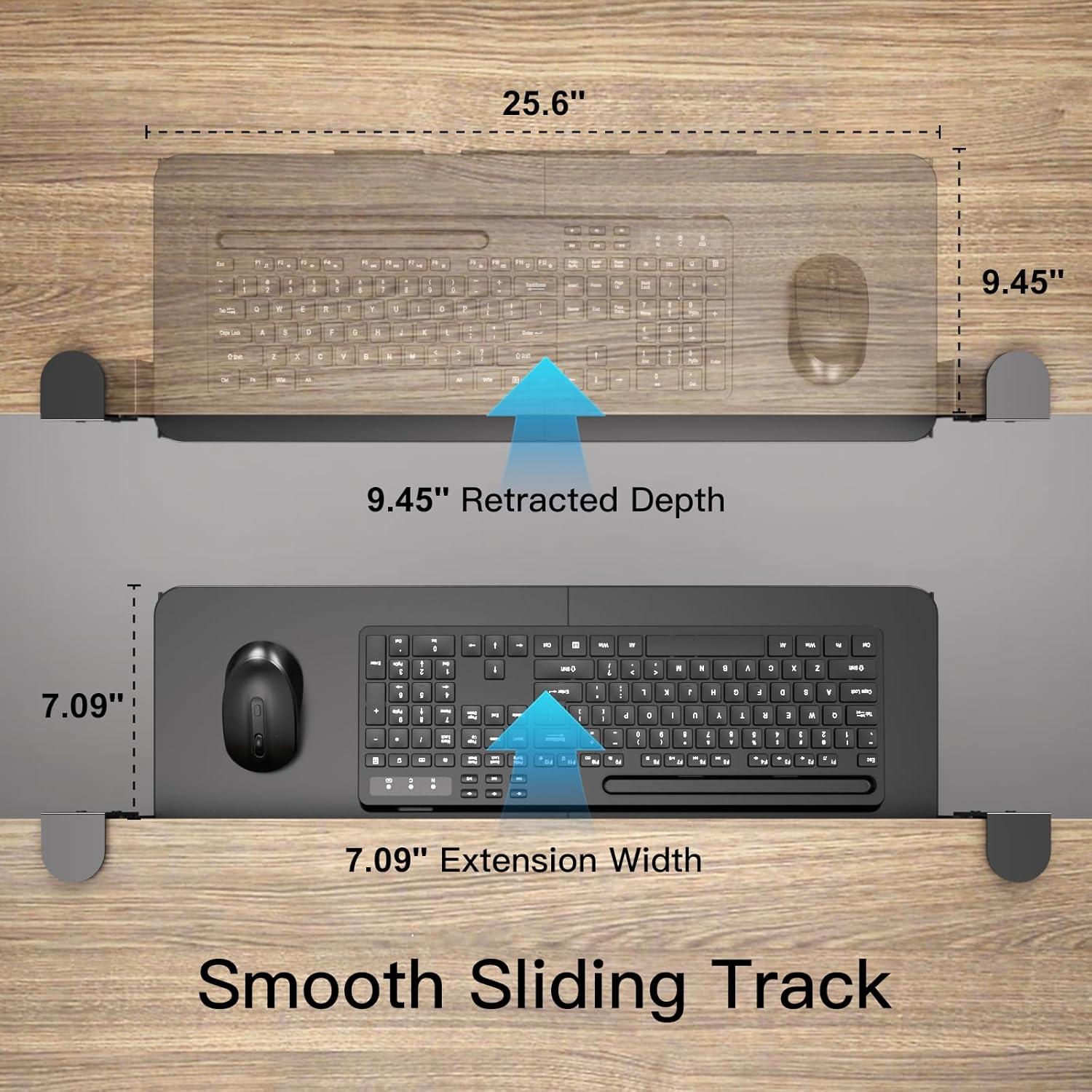 Bandeja de Teclado Ergonómica XTRIKE ME para Escritorio Negro