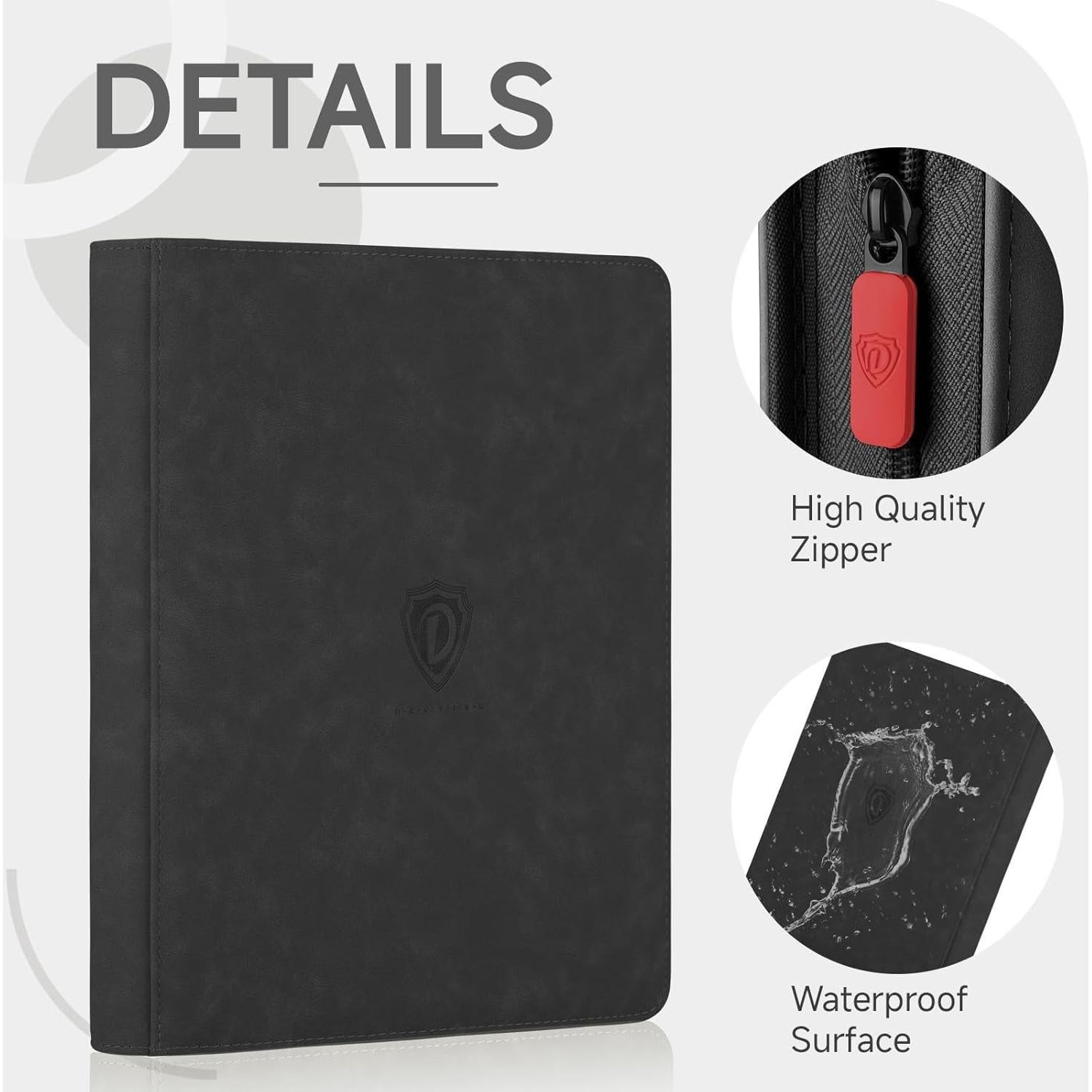 Carpeta de Tarjetas Deoyibu 9 Bolsillos Doble Cara Negra