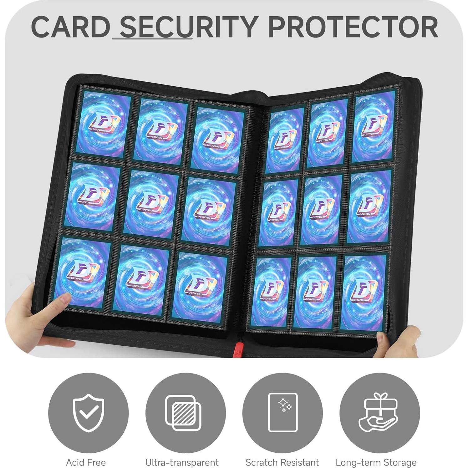 Carpeta de Tarjetas Deoyibu 9 Bolsillos Doble Cara Negra