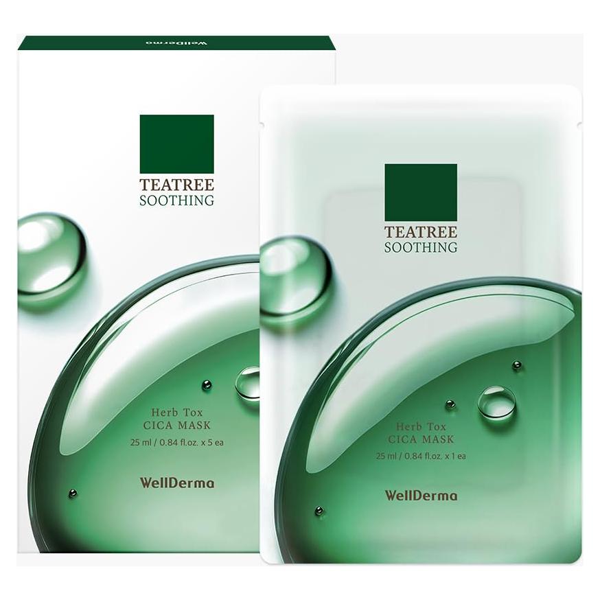 Mascarilla Facial Hidratante WELLDERMA Cica 25ml x 5 Hojas