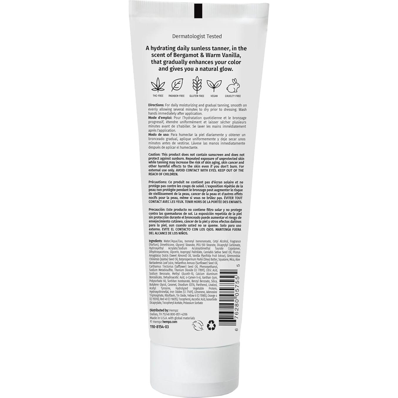 Bronceador Gradual Hempz Glow Getter 250g Claro a Medio