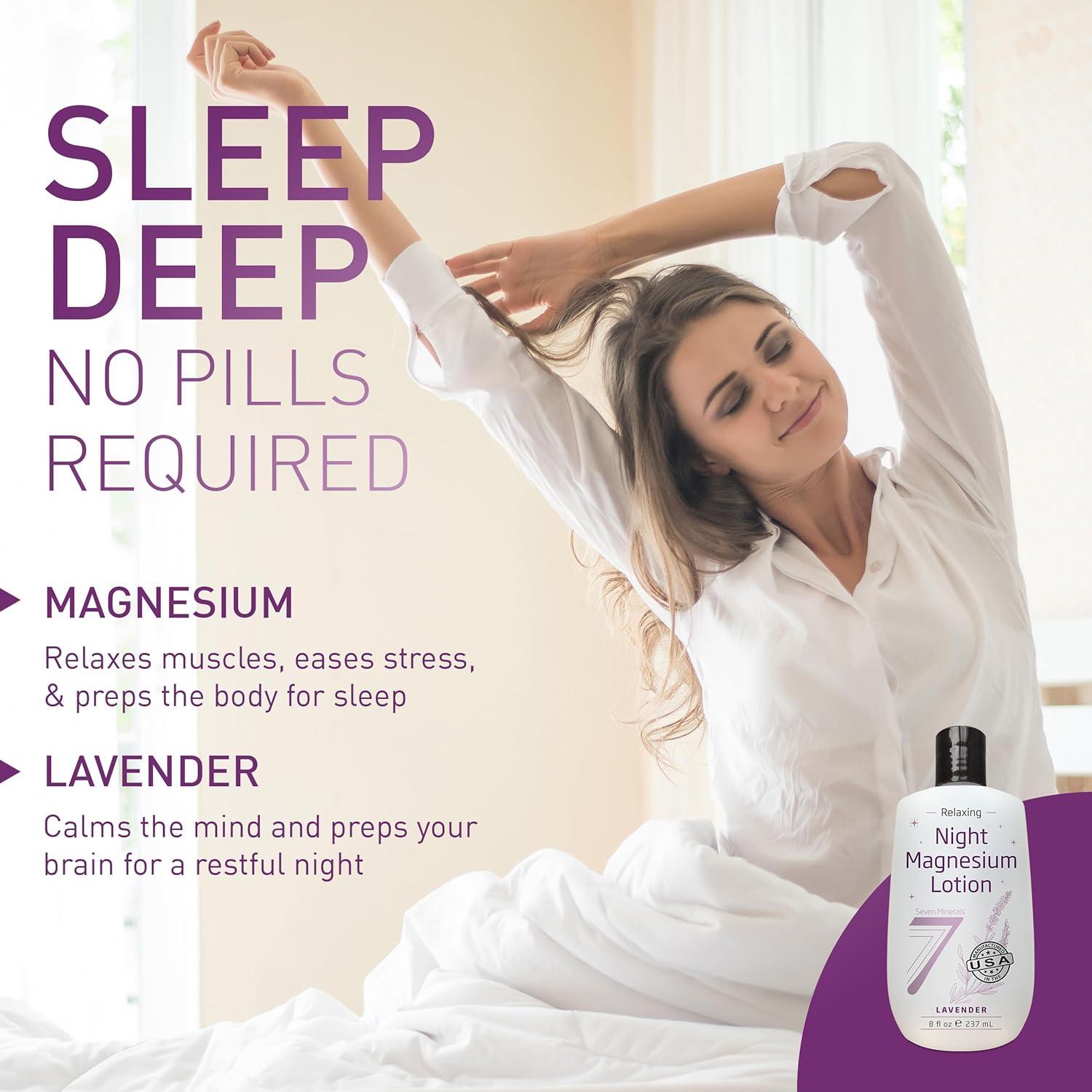 Loción de Magnesio Seven Minerals 236.6 ml - Relajante de Lavanda