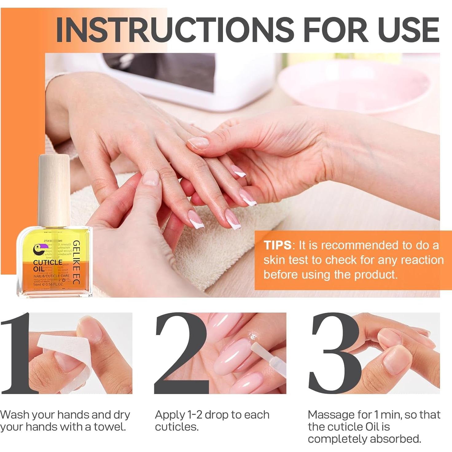 Gelike EC Cuticle Oil For Nails: Natural Nail Oil Honey of JOJOBA and Vit E - Cuticle Moisturizes and Conditions Dry Nail Skin