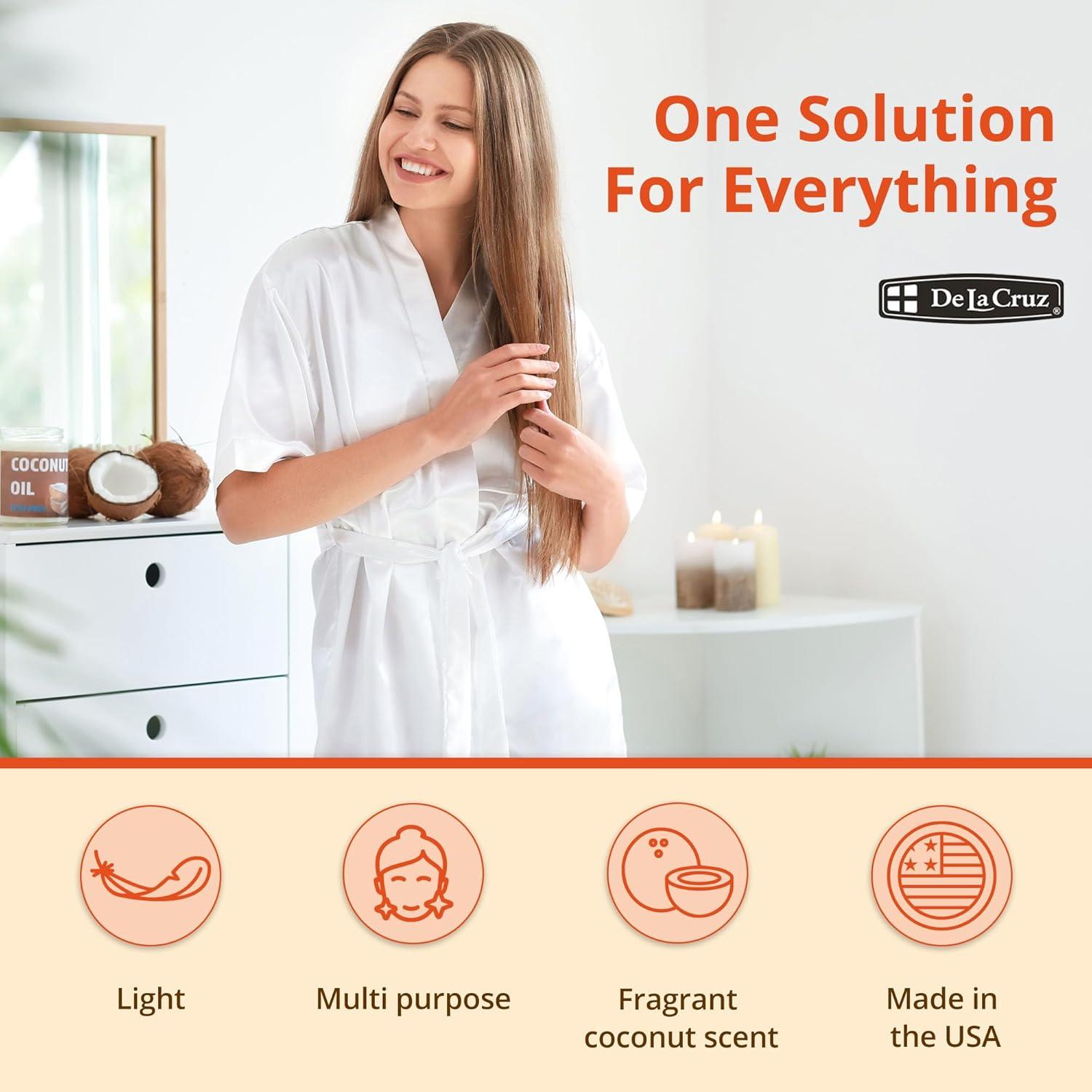 Aceite de Coco Líquido Fraccionado De La Cruz 59 ML - Hidratante Piel y Cabello