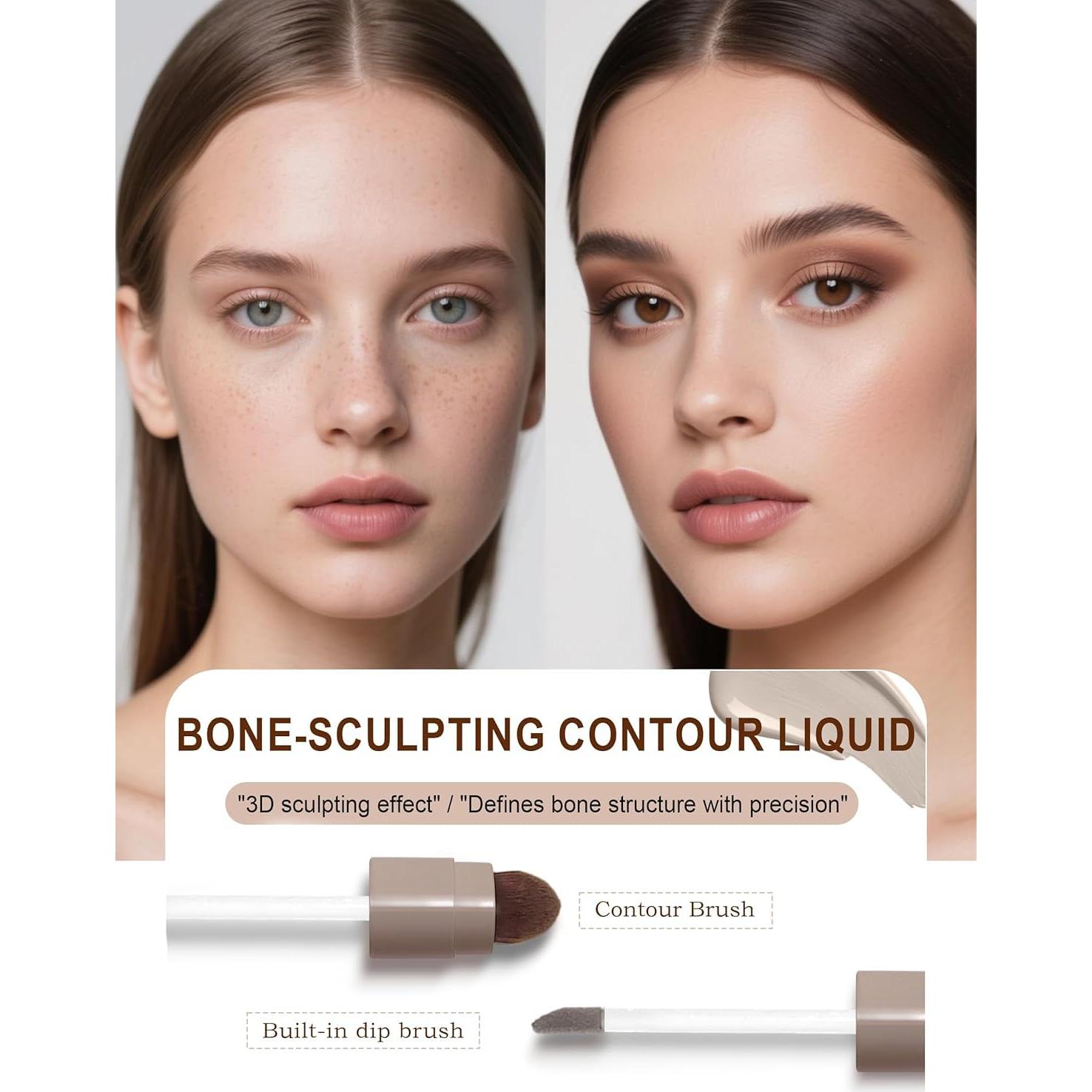 Kit de Contorno y Iluminador Líquido Okerker 2PCS Piel Clara