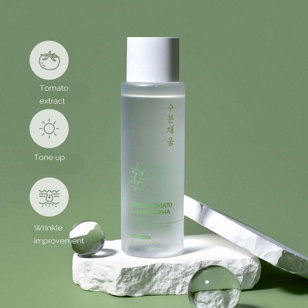 Tónico Facial Hidratante PRETTYSKIN 250ml - AHA BHA PHA Tomate