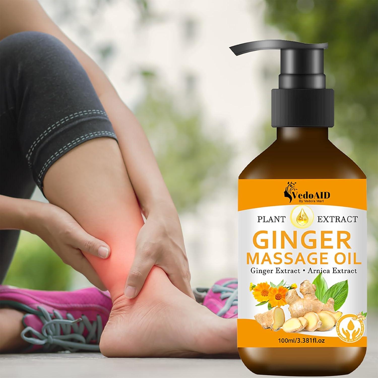 Aceite de Masaje de Jengibre Natural con Árnica y Vitamina E 136g