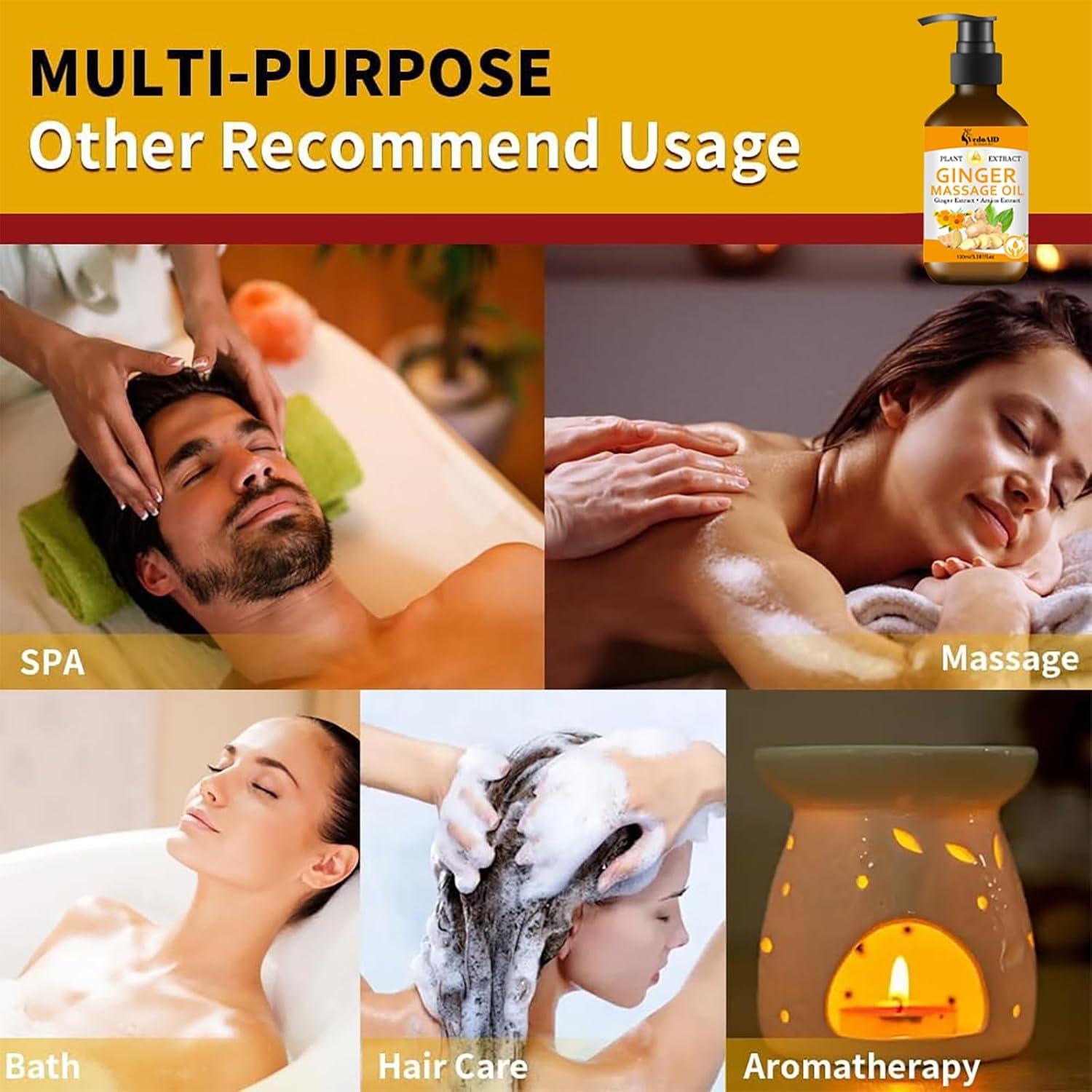 Aceite de Masaje de Jengibre Natural con Árnica y Vitamina E 136g