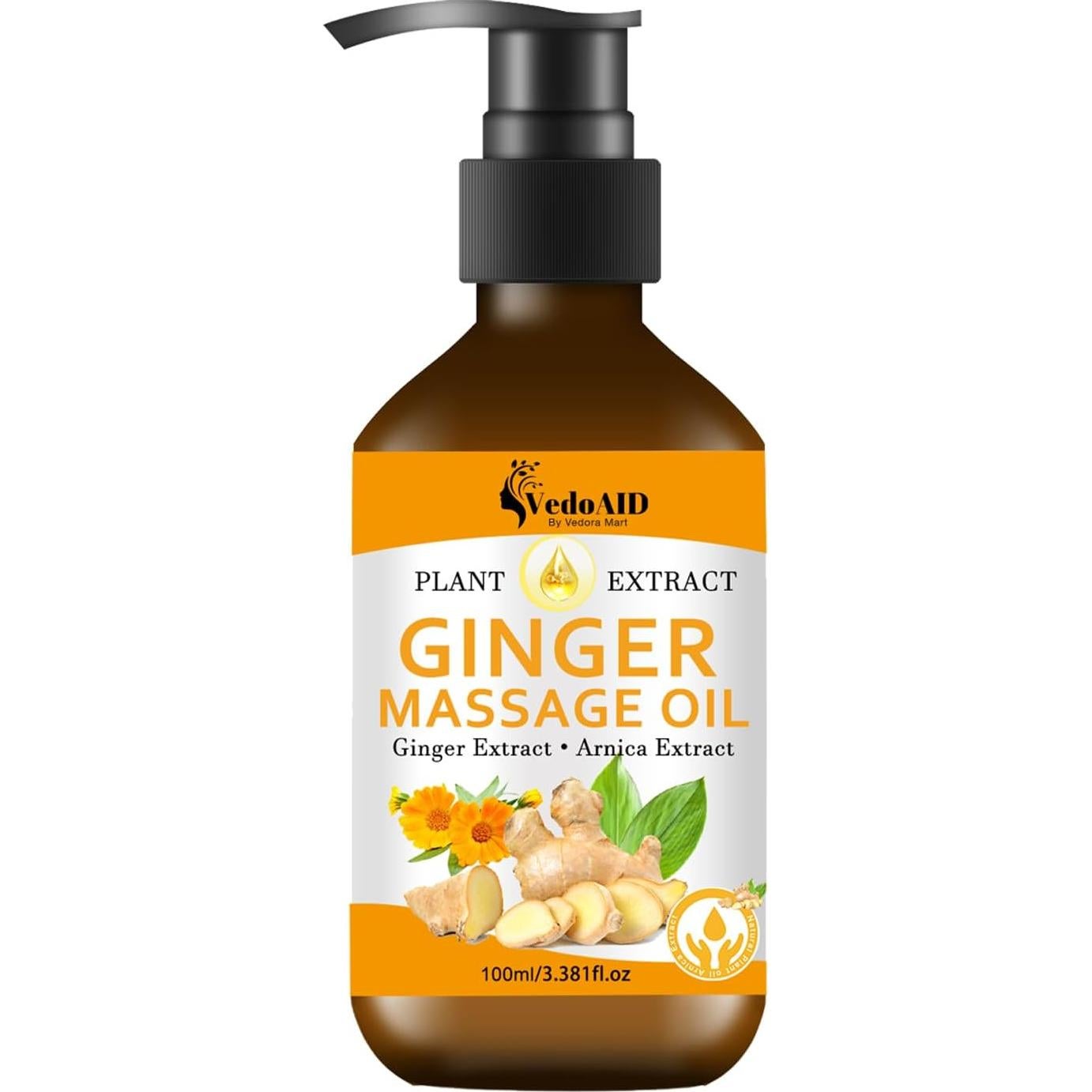 Aceite de Masaje de Jengibre Natural con Árnica y Vitamina E 136g