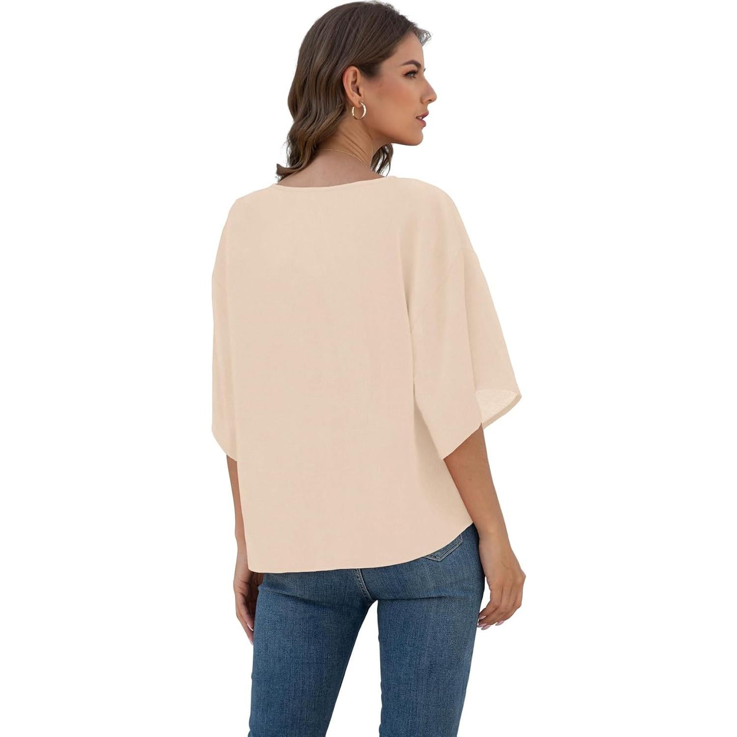 Blusa de Chifón VIISHOW para Mujeres con Nudo Frontal y Escote en V