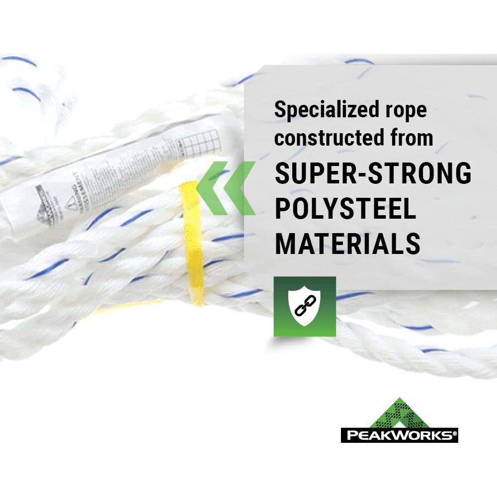 Cuerda Vertical Peakworks 7,62 m con Gancho de Resorte