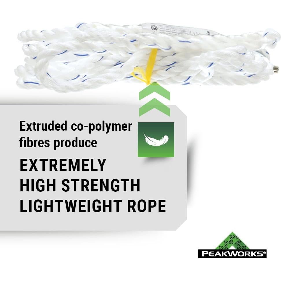 Cuerda Vertical Peakworks 7,62 m con Gancho de Resorte