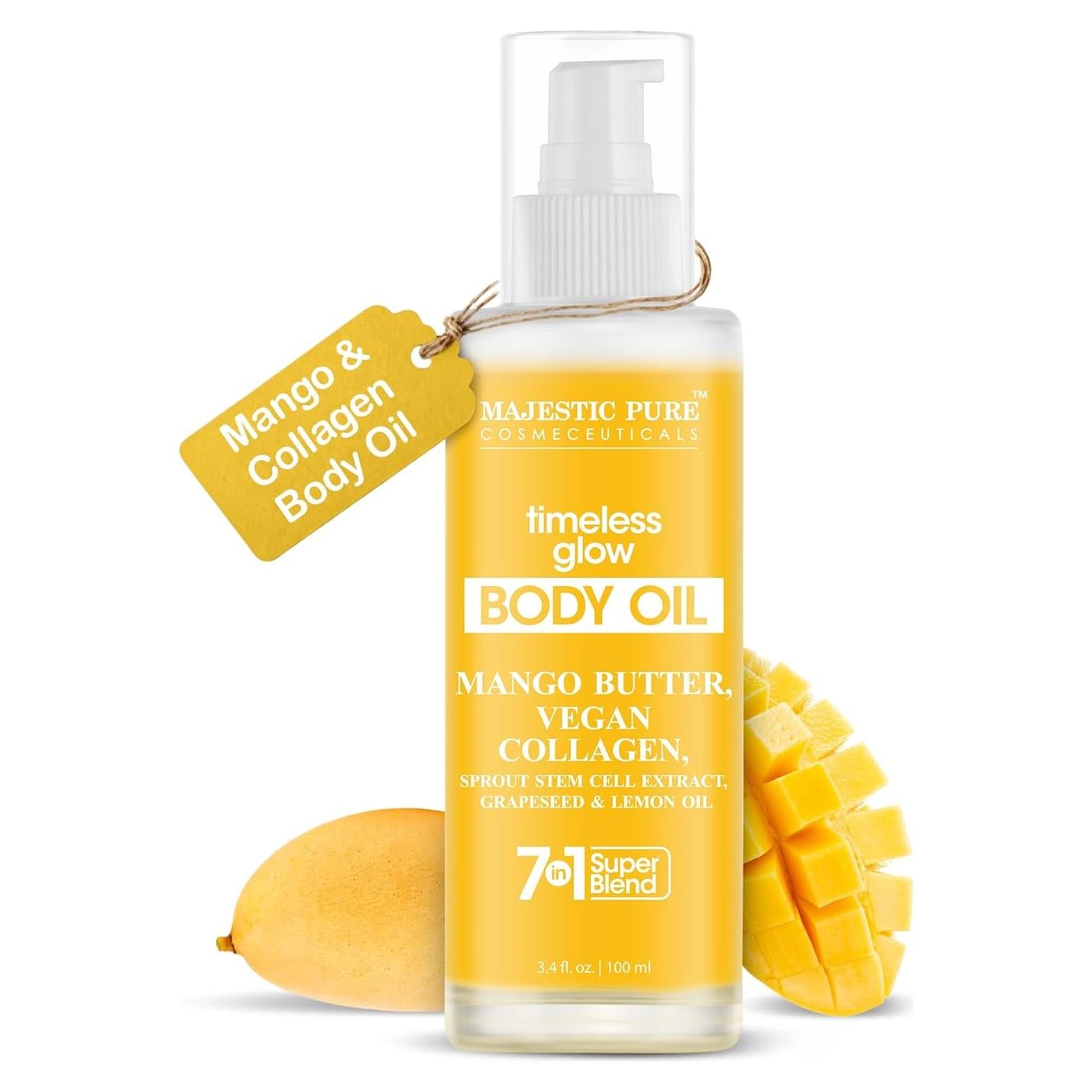 Aceite Corporal Majestic Pure Timeless Glow 100ml - Colágeno Vegano y Aceite de Semilla de Uva