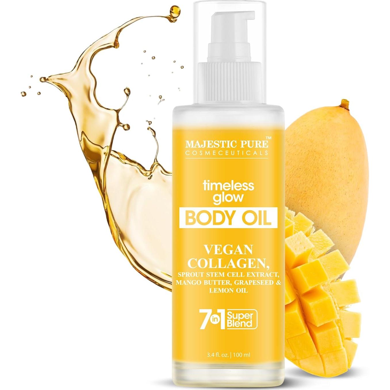 Aceite Corporal Majestic Pure Timeless Glow 100ml - Colágeno Vegano y Aceite de Semilla de Uva