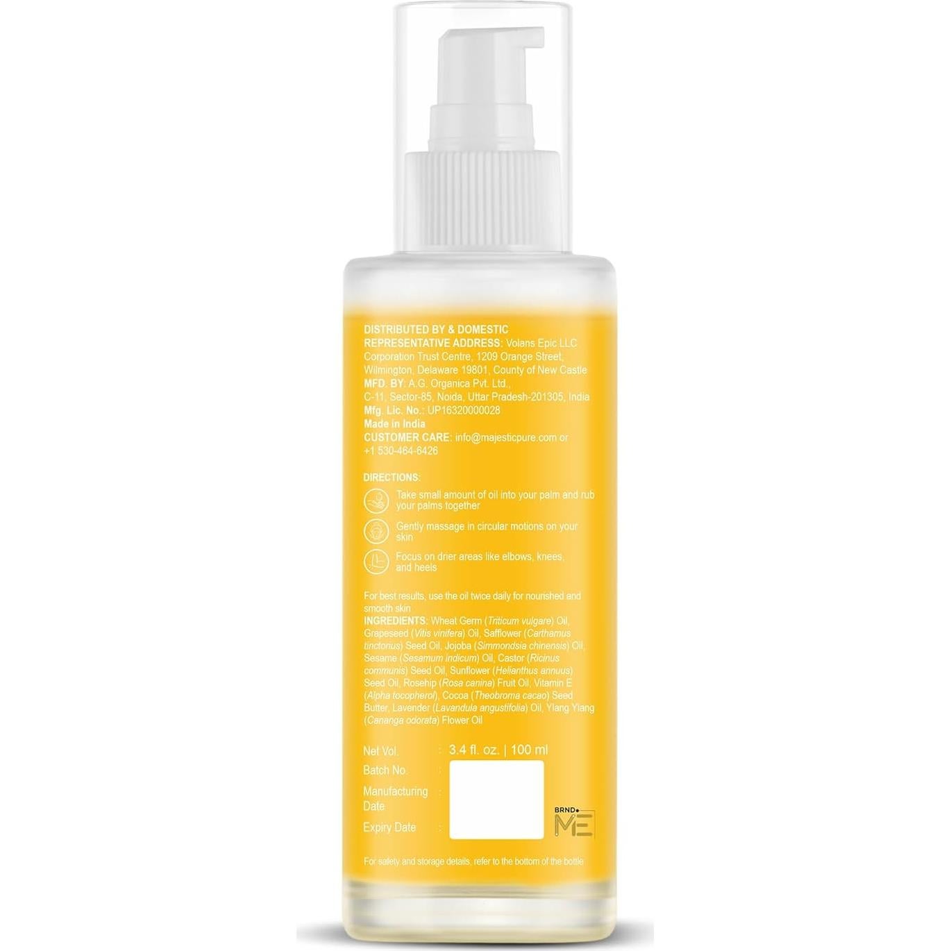 Aceite Corporal Majestic Pure Timeless Glow 100ml - Colágeno Vegano y Aceite de Semilla de Uva