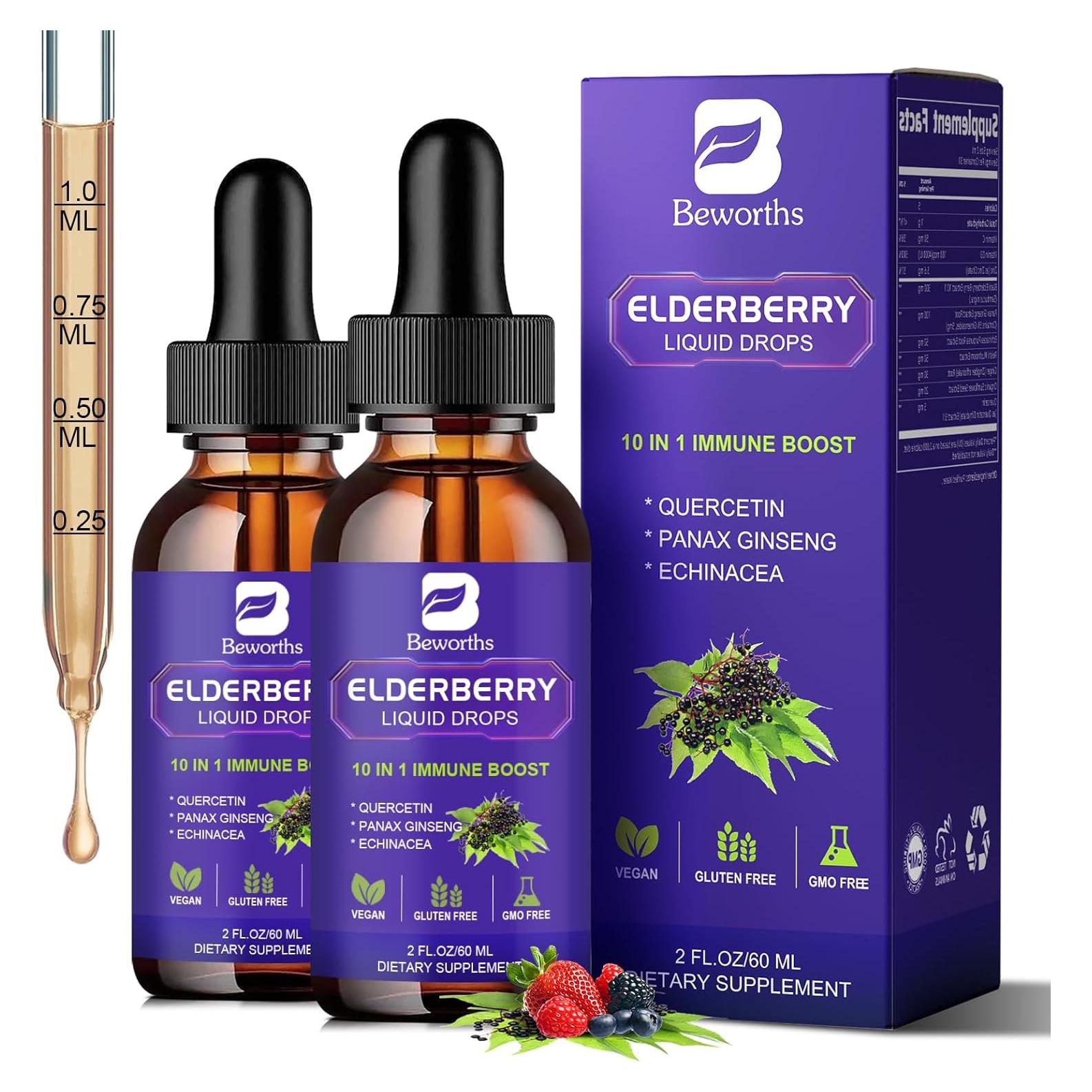 Jarabe de Saúco B BEWORTHS 59 ml x 2 con Vitamina C y Zinc