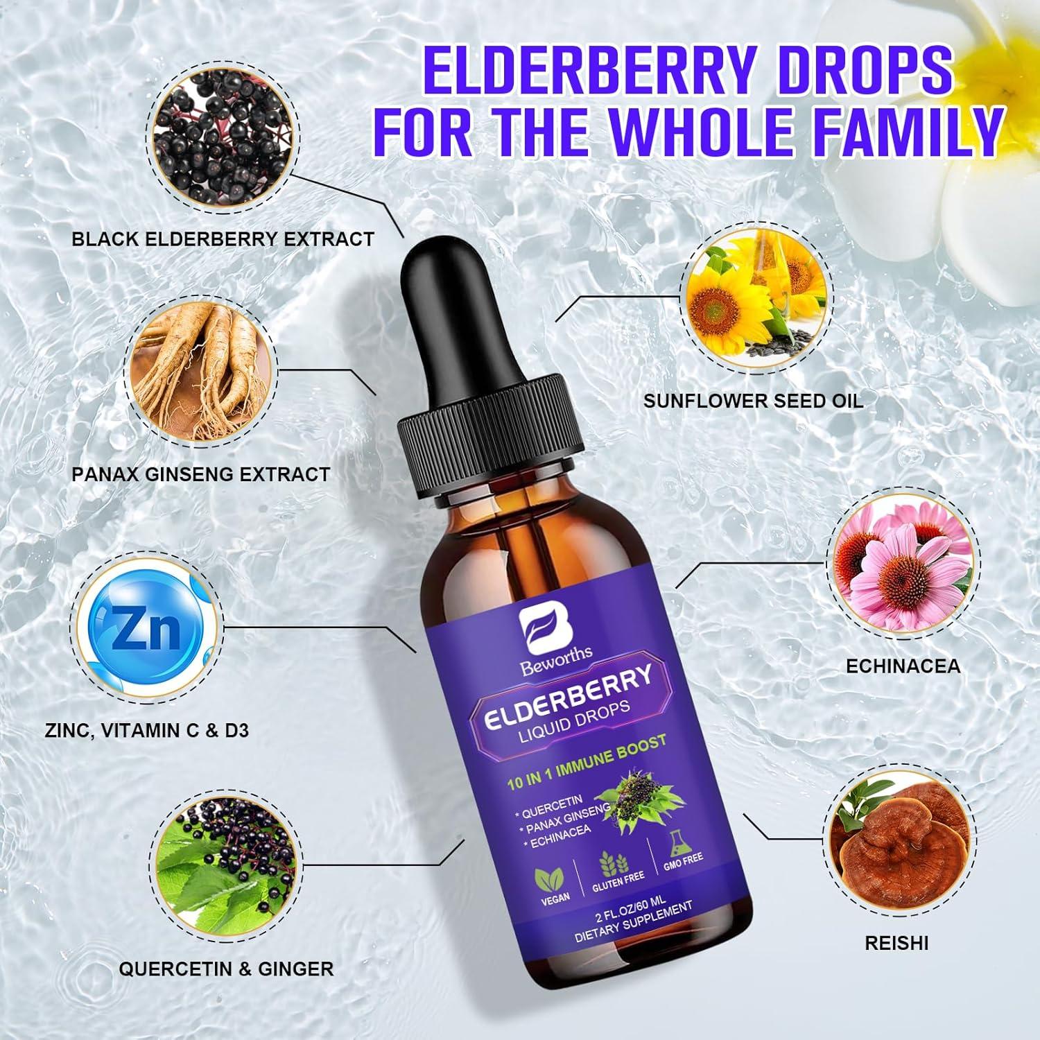 Jarabe de Saúco B BEWORTHS 59 ml x 2 con Vitamina C y Zinc