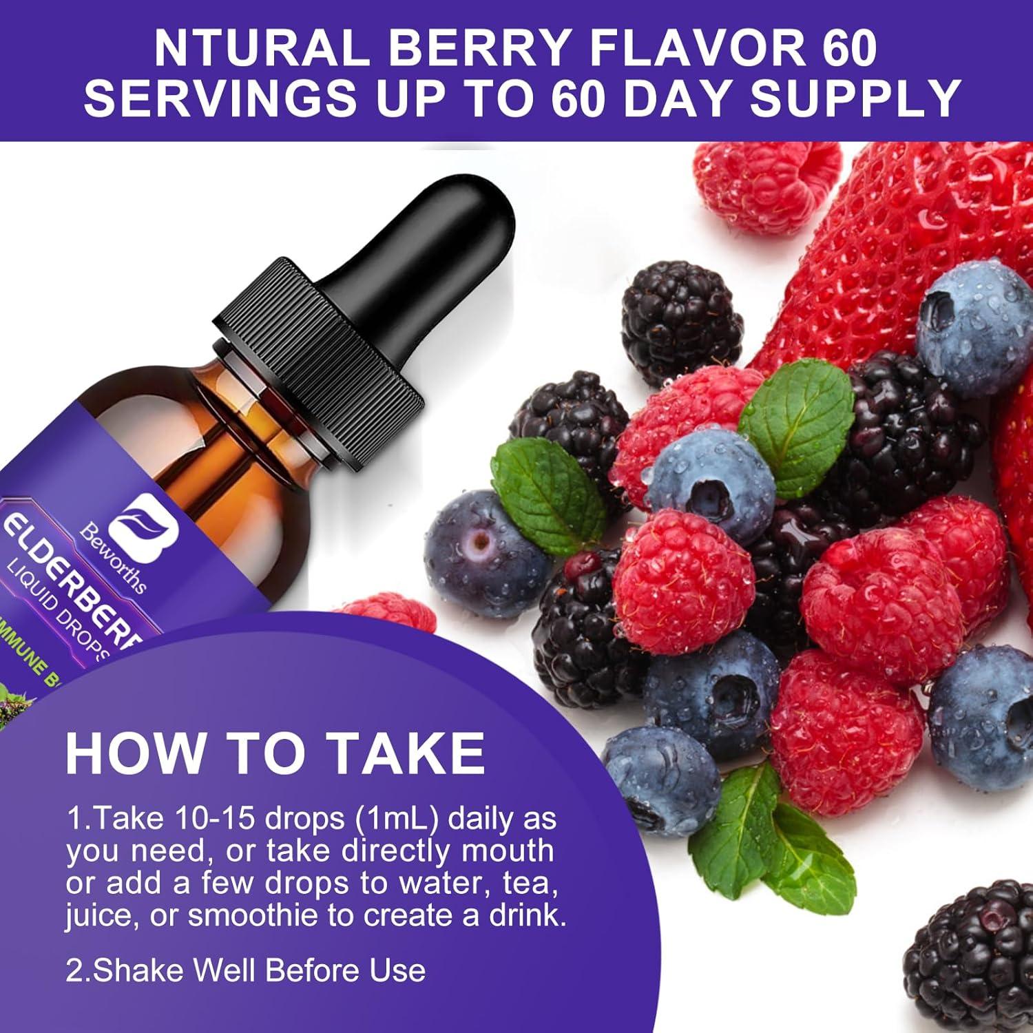 Jarabe de Saúco B BEWORTHS 59 ml x 2 con Vitamina C y Zinc