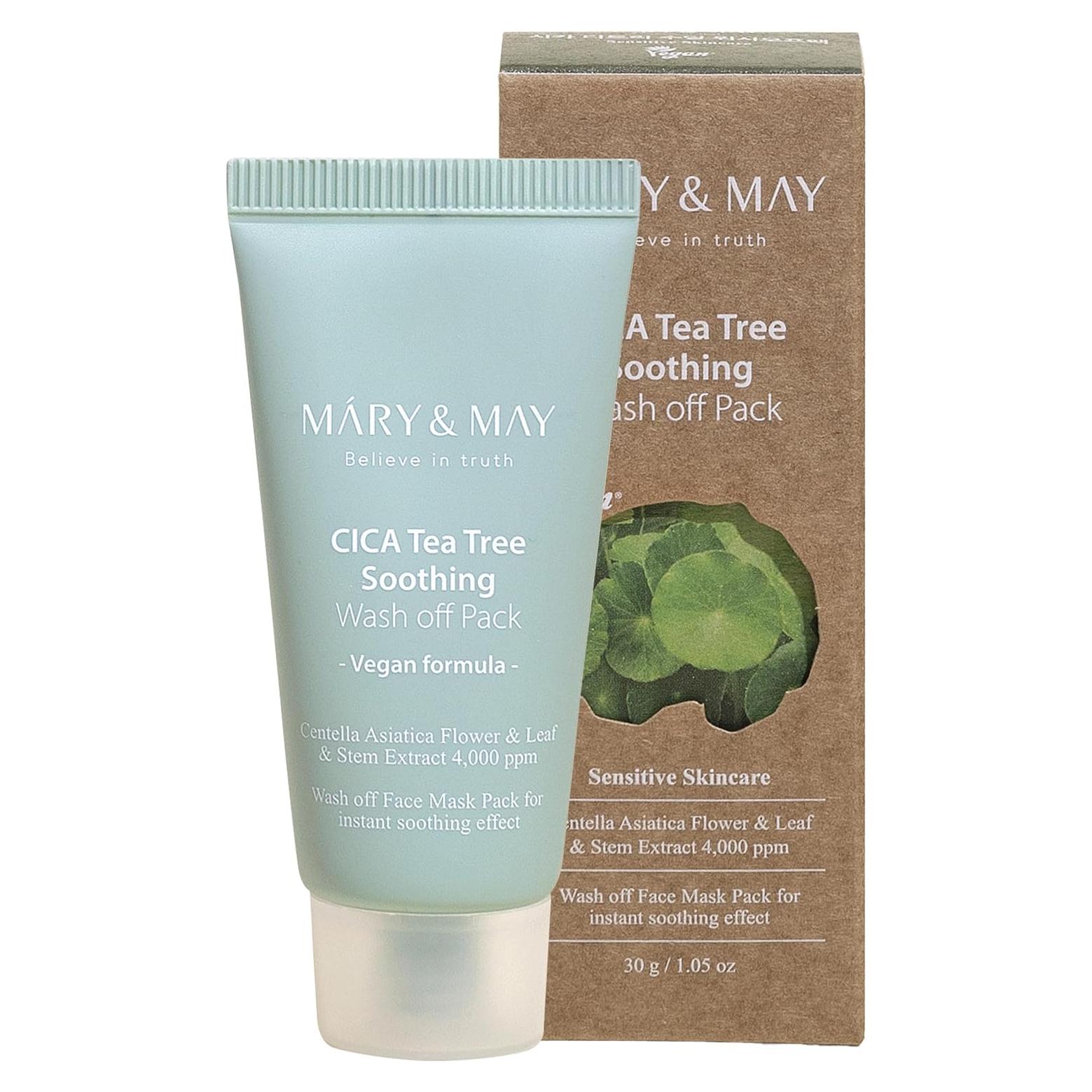 Mascarilla Lavable Mary&May CICA TeaTree 30g - Vegana, Calmante