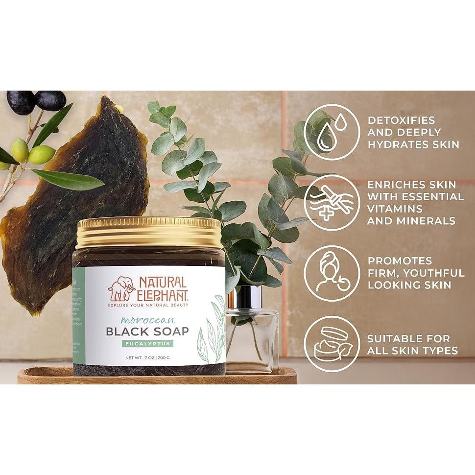 Jabón Negro Marroquí Natural Elephant 1kg Eucalipto