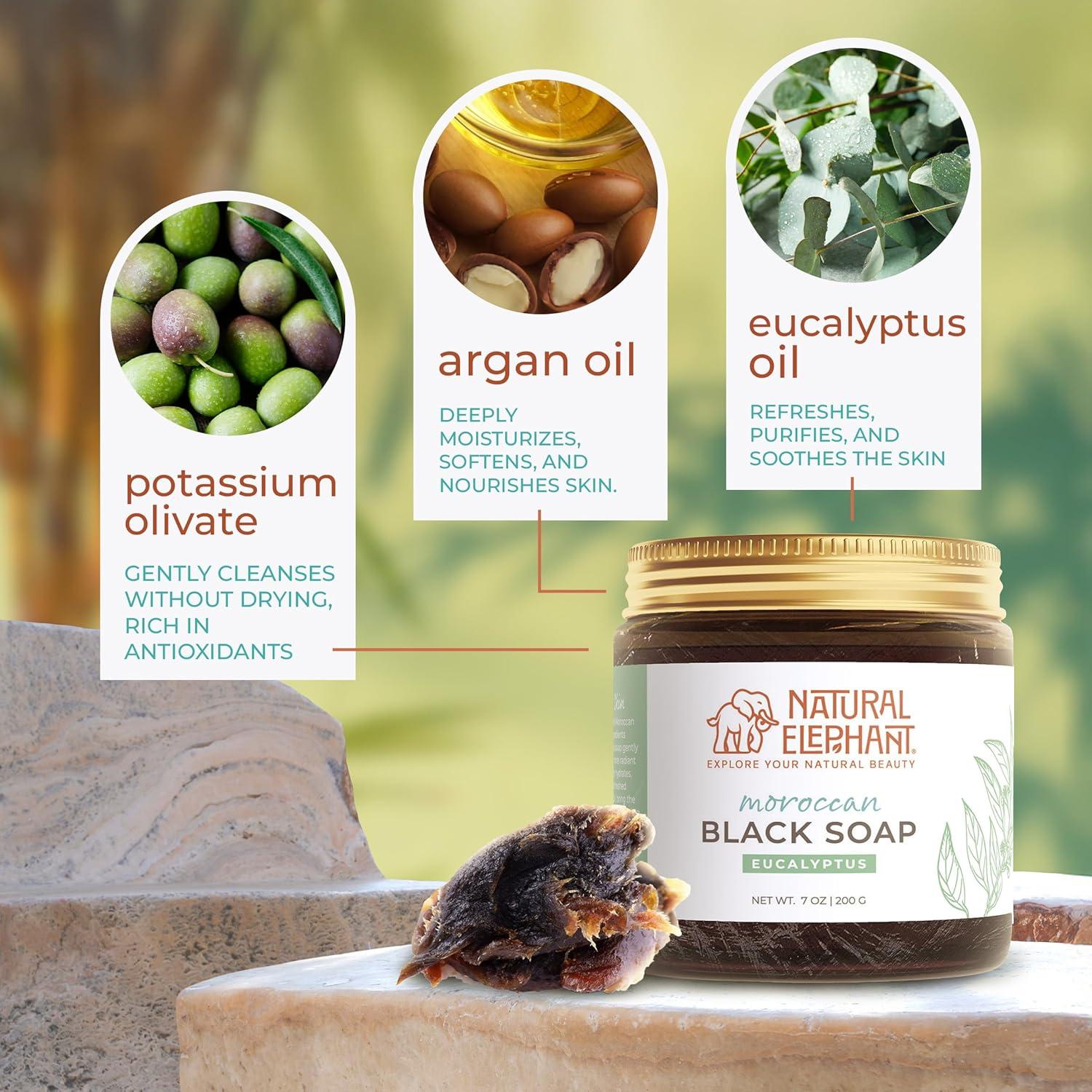 Jabón Negro Marroquí Natural Elephant 1kg Eucalipto