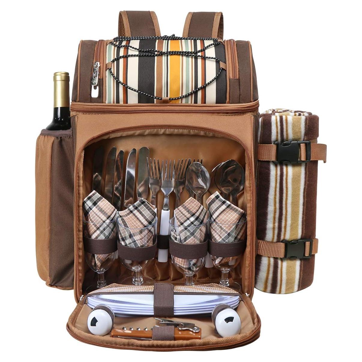 Mochila de Picnic Hap Tim para 4 Personas con Compartimento Térmico