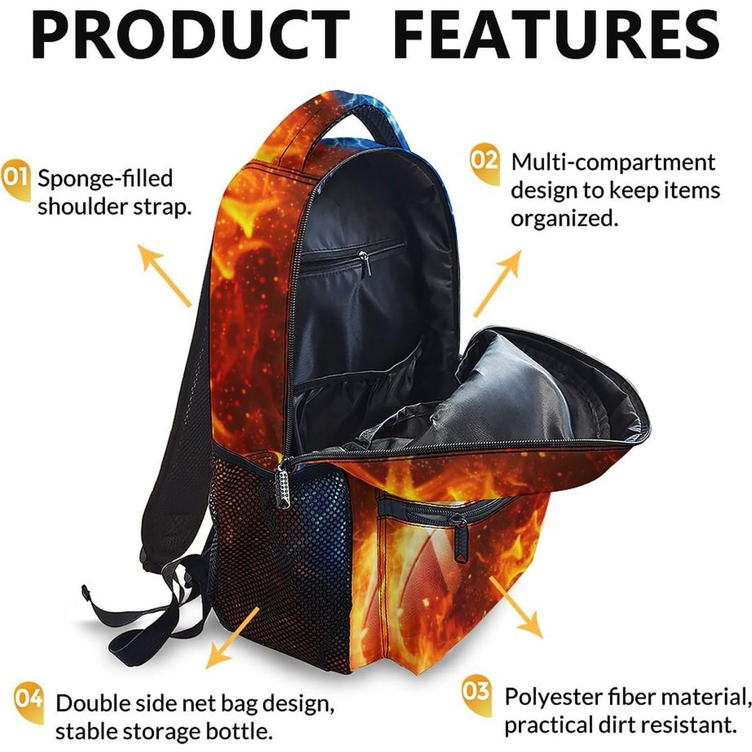 Mochila Escolar Infantil Deportiva 30.5x13.7x43.2 cm