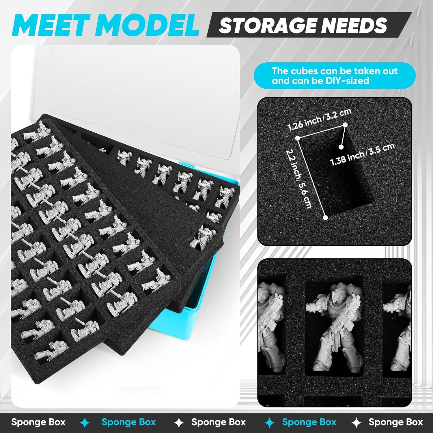 Caja de Transporte de Miniaturas Madcat 120 Ranuras Azul