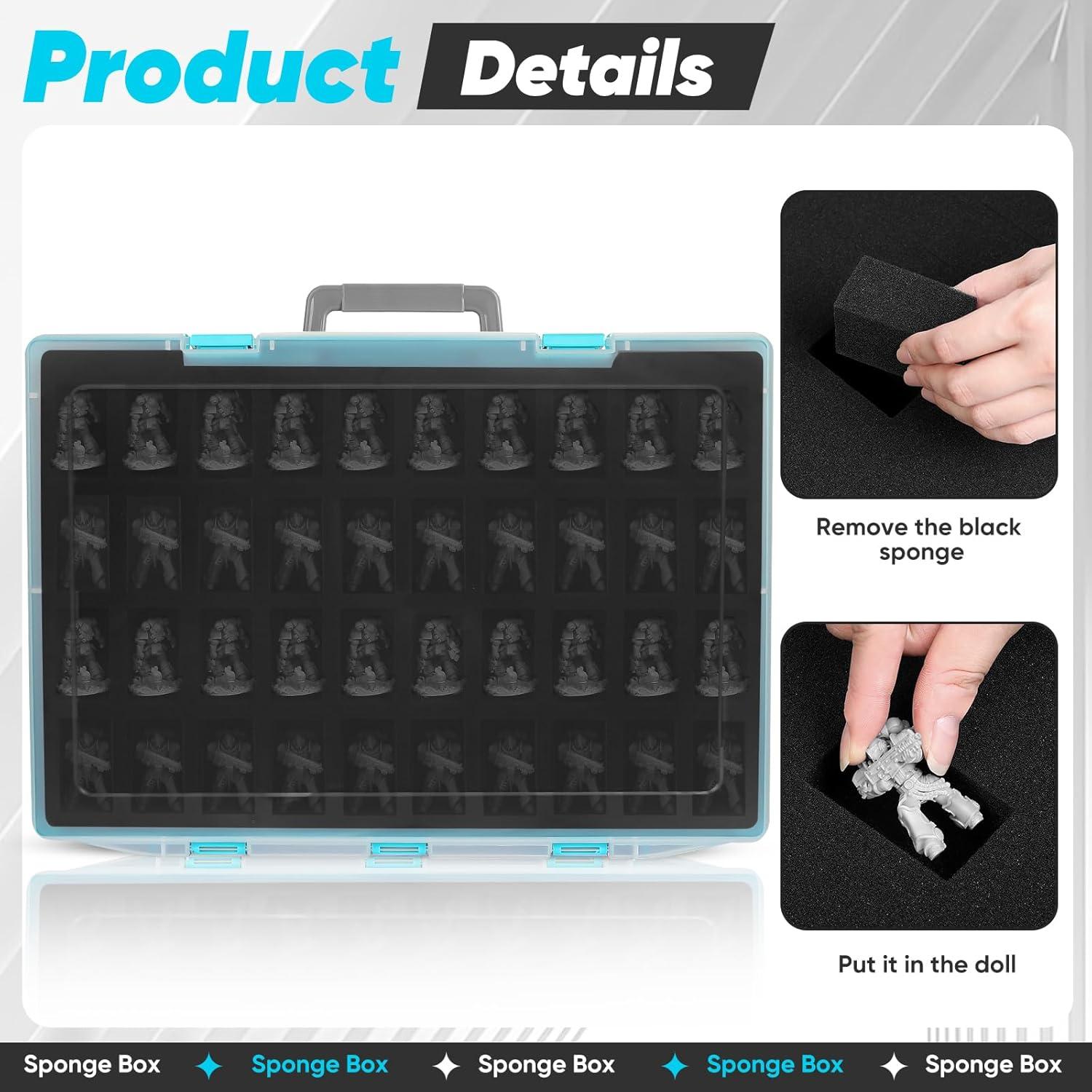 Caja de Transporte de Miniaturas Madcat 120 Ranuras Azul